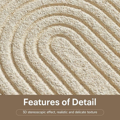 3D Textured Neutral Abstract Wall Art Decor with Shelf, Boho Beige and Brown Artwork for Walls, Modern Minimalist Wall Decor for Living Room, Hallway, Dining Room, Kitchen, Bedroom, Office 24x24 Inch