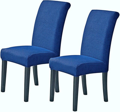 Stretch Chair Covers for Dining Room Set of 2, Removable Washable Dining Room Chair Covers, Dining Chair Slipcovers Seat Protector, Great for Home Decor and Banquet (Classic Blue, 2 Pack)