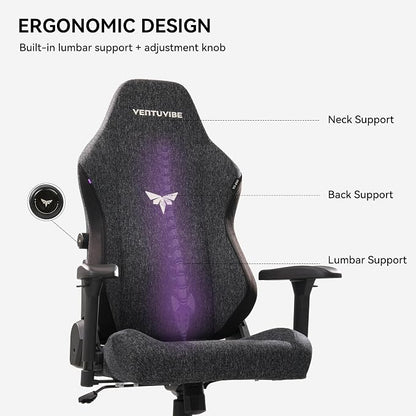 Gaming Chair - High Back Ergonomic Computer Chair with Lumbar Support, Video Game Chair-4D Adjustable Armrests,170° Reclining & 320lb Capacity,PU Leather Office Chair for Adults (Black-f&l)