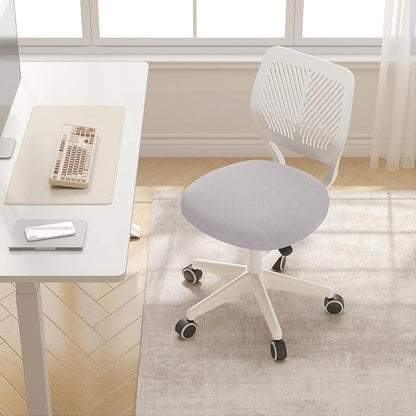 JPBSTO Small Desk Chair with Wheels, Armless Rolling Office Chair with Soft Mesh Padded Cushion, Height Adjustable Ergonomic Study Computer Chair for Girls Boys Teens