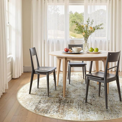 RELEANY Washable Area Rugs 8ft Non-Slip Modern Abstract Soft for Living Room Entryway Bedroom Kitchen, Print Pattern, Neutral Brown Gray