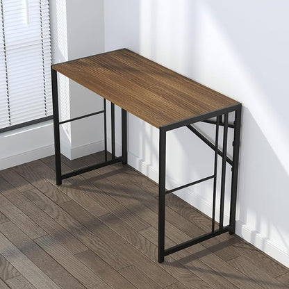 Lutown-Teen Folding Computer Desk 40 inch Writing Gaming Computer Camping Table, No Assembly Required Home Office Desk, Espresso