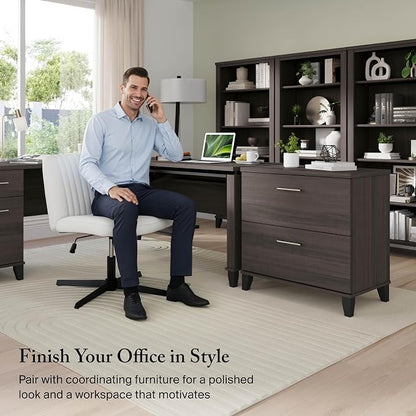 Bush Home 2 Drawer Lateral File Cabinet, Letter and Legal-Size Document Storage for Home or Professional Office, Somerset Collection, Storm Gray