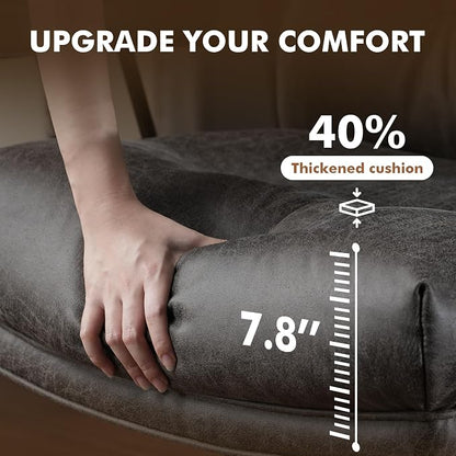 Faux Leather Executive Office Chair - Big and Tall Ergonomic Home Office Chair,Computer Desk Chairs with Lumbar Support,Adjustable Task Swivel Rolling PC with Wheels,Suede,Grey