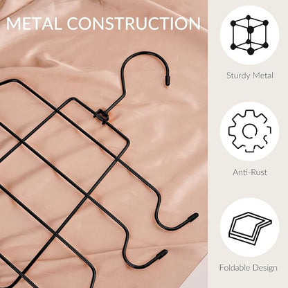 ZEDODIER 4 Pack Tank Top Hanger Space Saving, Bra Hangers for Closet Organizer, Hanging Bra Organizer Tank Tops Holder with 32 Hooks, Metal Closet Organizers and Storage Small Space Solutions, Black