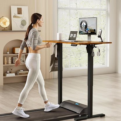 YESHOMY Height Adjustable Electric Standing Desk, 46 x 24 Inches Memory Home Office Sit Stand up Desk with Phone Holder and USB Charging Port, Rustic Brown
