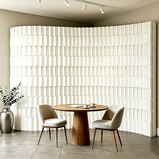 Modern Folding Room Divider for Space Separation, 5.2ft Tall Honeycomb Accordion Privacy Screen, Kraft Paper Portable Freestanding Partition Wall, No Drilling (Style-C, L157.5 x H86.6 Inch)