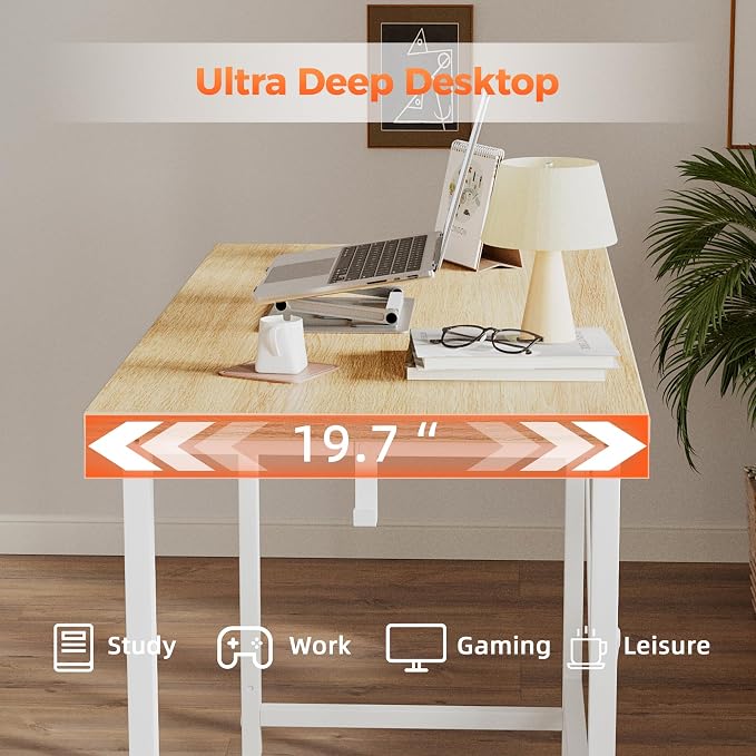Mericonia 40 inch Rolling Computer Desk with Wheels, Gaming Desk for Small Spaces, Modern Simple Style Table for Home Office, Study Writing Table