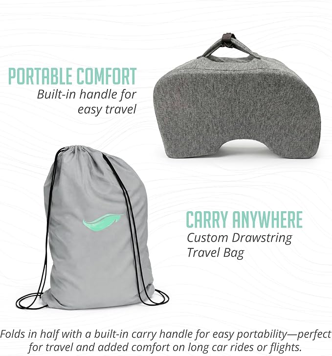 Cushy Tushy Tailbone Pain Relief Cushion - Premium Foldable Travel Tailbone Seat Cushion - for Relief of Lower Back, Sciatic, Butt and Tailbone Pain - Perfect for Home, Office & Driving