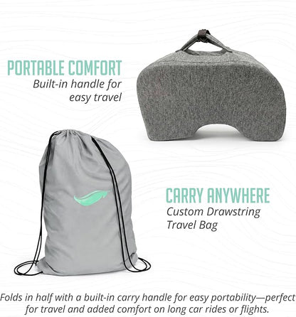 Cushy Tushy Tailbone Pain Relief Cushion - Premium Foldable Travel Tailbone Seat Cushion - for Relief of Lower Back, Sciatic, Butt and Tailbone Pain - Perfect for Home, Office & Driving