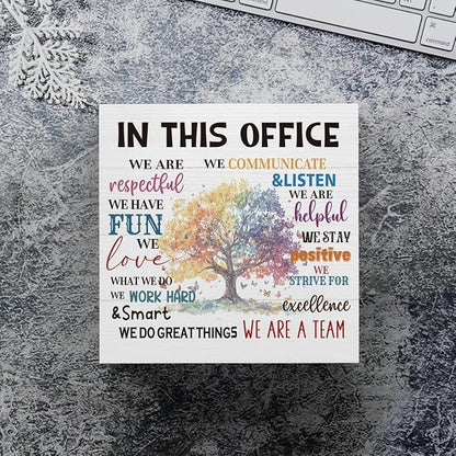 mmiishe Encouragement Gifts for Coworkers Desk Decor Office Accessories | Cheer Up Gifts for Women Coworkers Mentor Team Mental Health Decor for Office Wooden Box Sign Birthday Gift 5 x 5 Inches
