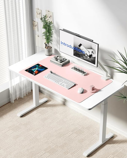 YSAGi Leather Desk Protector, Office Mat, Large Mouse Mat, Non-Slip PU Leather Blotter, Laptop Desk Mat, Waterproof Writing Pad for Office and Home(Light Pink, 40" x 24")