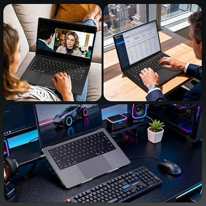 EooCoo Premium Keyboard Cover Skin Protector, Laptop Accessories Compatible with 2026 2025 2024 2023 2022 2021 M5-M1 Pro/Max MacBook Pro 14/16, M5-M2 MacBook Air 13/15, 2026 Mac Neo 13, Silicone Black