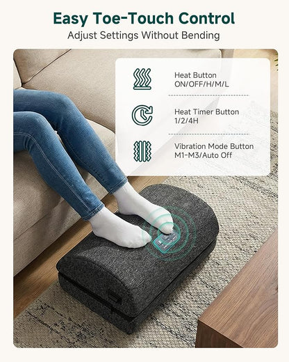 Snailax Footrest Massager with Adjustable Vibrating Heat, Ergonomic Footrest for Desk & Office, Foot Massager for Relaxation, Product for Office Workers, Fathers Day Gift for Dad