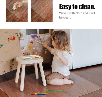 Kuyal Clear Chair mat for Hardwood Floor 30 x 48 inches Transparent Floor Mats Wood/Tile Protection Mat for Office & Home (30" X 48" Rectangle)