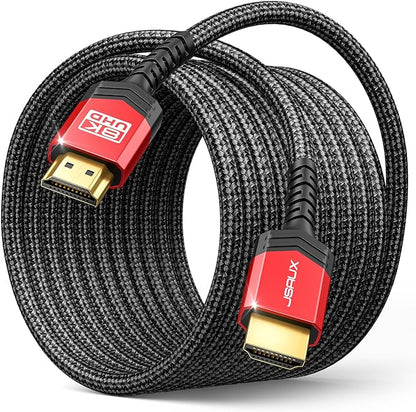 JSAUX Long HDMI Cable 15FT, HDMI 2.1 8K&4K Ultra High Speed Cord 48Gbps(8K@60Hz 7680x4320, 4K@120Hz) eARC HDR10 HDCP 2.2 & 2.3 3D, Compatible with PS5/PS4/X-Box/Roku TV/HDTV/Blu-ray/LG/Samsung QLED