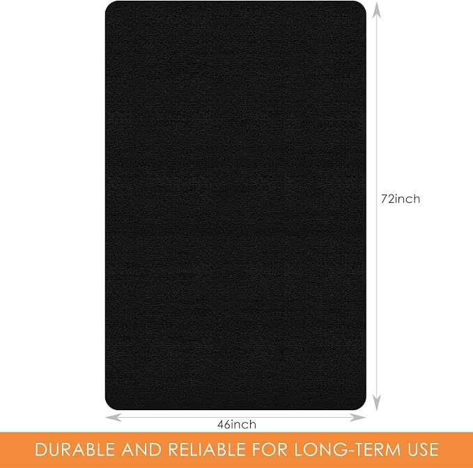 Kuyal Chair mat for Hardwood Floor 46 x 72 inches Rectangle Floor Mats Wood/Tile Protection Mat for Office & Home, Black