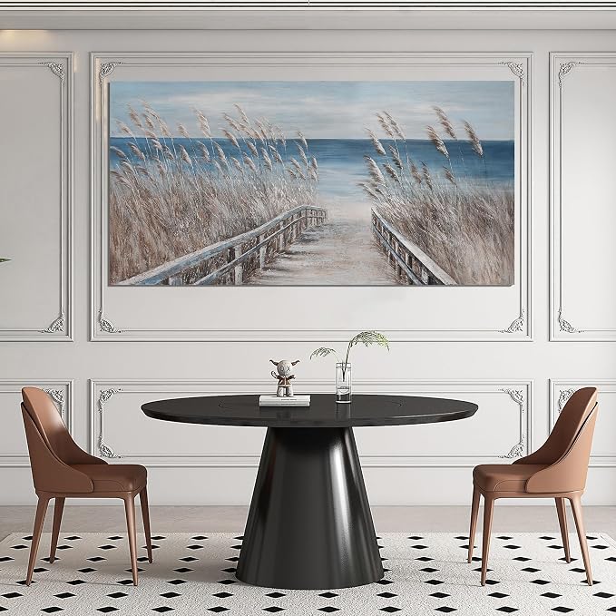 Canvas Wall Art Decor Oversize Modern Wall Art Decorations Blue Beach Coastal Artwork for Walls Textured Wall Art Prints Pictures Wall Decor Wall Art For Walls Home Office Decoration 35" X 70"
