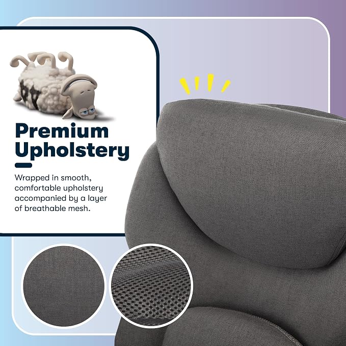 Serta Claremont Executive Office Chair with Back-In-Motion Technology, Ergonomic Mid-Back with Pivot Lumbar Support & Seat, Plush Cushion, Body Pillows, Adjustable Arms, Dark Gray Fabric