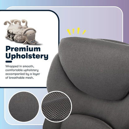 Serta Claremont Executive Office Chair with Back-In-Motion Technology, Ergonomic Mid-Back with Pivot Lumbar Support & Seat, Plush Cushion, Body Pillows, Adjustable Arms, Dark Gray Fabric