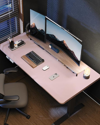 AFIING Large Desk Mat 55" x 24" - PU Leather Desk Pad Protector, Waterproof Non-Slip Extended Mouse Pad for Office Desk, Keyboard, Laptop and Home Workspace (Light Blue)