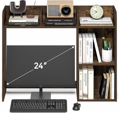 Furinno Classic Desk Shelf, 5-Shelf Desktop Hutch, Book Shelf, 3-Tier Desk Organzier, for Office Supplies, Office Desk Accessories, for Home Office, College, Dorm, White