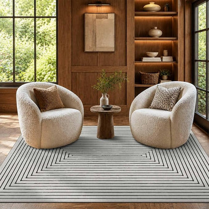 Latte&Fog 3x5 Entryway Rug Washable Area Rug Carpet for Bedroom - Ivory 3x5 | Washable, Modern Abstract Boho Style, for Entryway Bedroom Kitchen Entry Living Room, Non Slip, Low Pile, Ivory 3'x5'