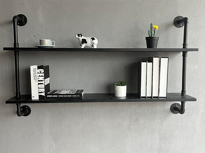 HDDFER Floating Bookshelf Shelves Industrial Pipe Shelving Pipe Shelves Rustic Wall Shelf 48 Inch Farmhouse Book Shelves for Wall Mounted