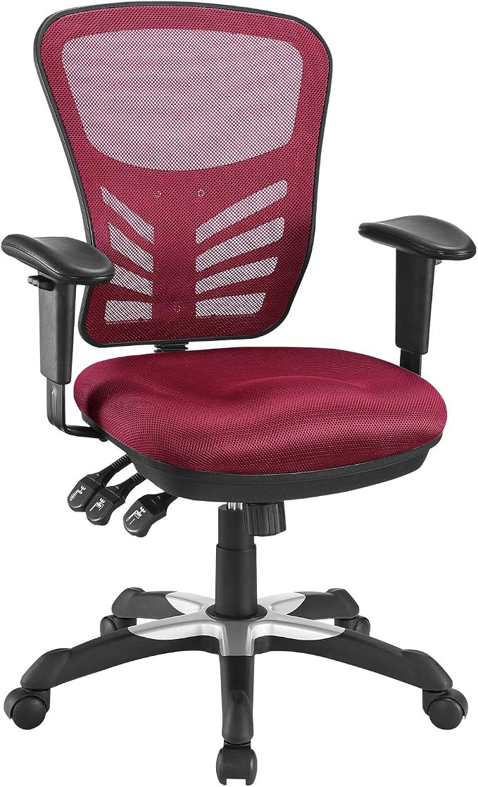 Modway Articulate Ergonomic Mesh Office Chair in Red