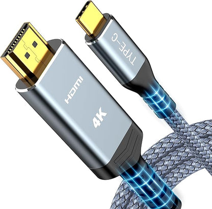 Highwings USB C to HDMI Cable @60Hz, USB-C (4K HDMI) 10 feet, [Thunderbolt 3/4 Compatible] Type-C to HDMI Cord for iPhone 16/15 Series, MacBook Pro/Air, iPad, Surface, Galaxy, XPS, and More