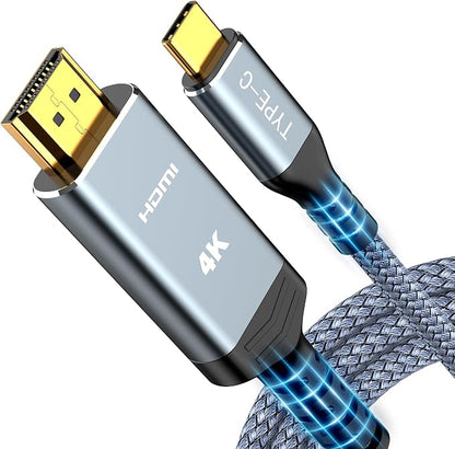 Highwings USB C to HDMI Cable @60Hz, USB-C (4K HDMI) 3.3 feet, [Thunderbolt 3/4 Compatible] Type-C to HDMI Cord for iPhone 16/15 Series, MacBook Pro/Air, iPad, Surface, Galaxy, XPS, and More