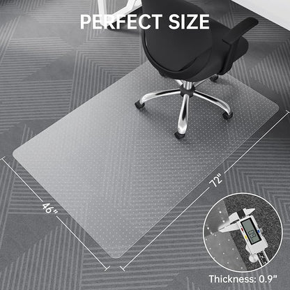 Office Chair Mat, 46" x 72" Transparent Desk Chair Mat for Low Pile Carpeted Floor, Easy Glide Carpet Floor Protector Mat for Home and Office