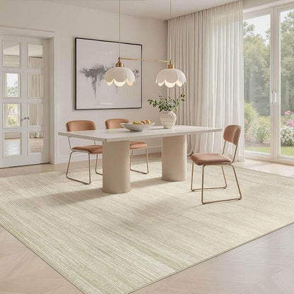 UERMEI 8x10 Washable Area Rug - Neutral Modern Abstract Living Room Rugs, Non-Slip Soft Large Indoor Floor Carpet for Bedroom Home Office & Under Dining Table Decor, Brown/Beige