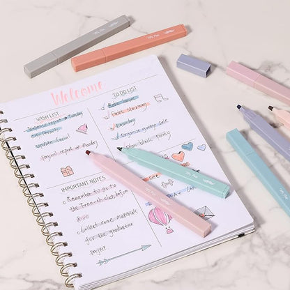 Mr. Pen- Aesthetic Highlighters No Bleed, 8 Pack, Earthy Colors, Chisel Tip | Cute Highlighters Assorted Colors for Journaling, Highlighting, Underlining, Fast Dry, Back to School Supplies
