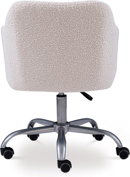 Linon Home Decor Products Linon Brooklyn Sherpa Office Chair, Ivory
