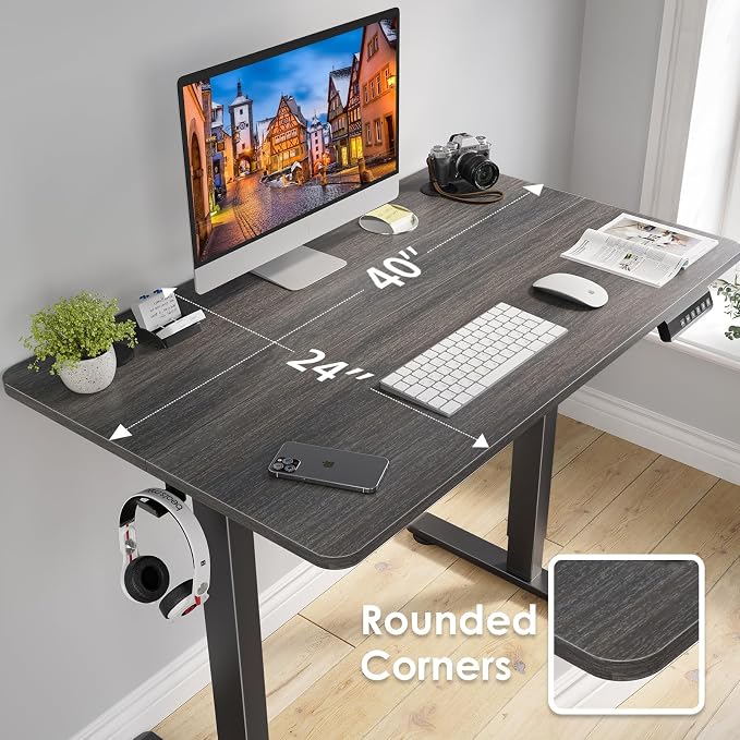 STARY Electric Standing Desk Adjustable Height Sit Stand Home Office Desk with Splice Board