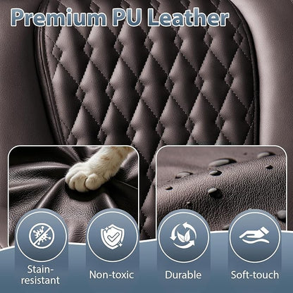 PRETZI Executive Office Chair 400LBS, Ergonomic Office Chair with Foot Rest, Heavy Duty Desk Chair for Home Office, Reclining High Back PU Leather Computer Chair Comfy, Brown