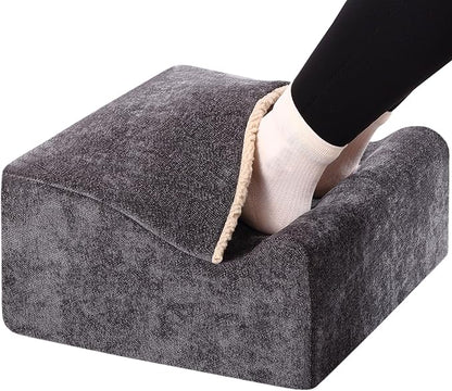 Keep Warm Foot Stool Foot Rest for Under Desk At Work | Office Footrest with Warm Feet Pocket,Ergonomic Under Deskfoot stool Stool for Office Chair & Back &Pain Relief, Dark gray+