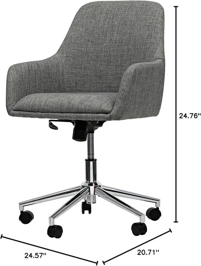 Workspace by Alera Mid-Century Task Chair, Supports Up to 275 lb, 18.9" to 22.24" Seat Height, Gray Seat, Gray Back