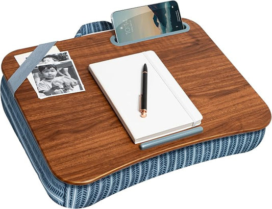 LAPGEAR Designer Lap Desk 2-Pack with Storage Basket, Phone Slot & Device Ledge – Arrow Stripes – Fits Laptops up to 15.6" – Style No. 70411