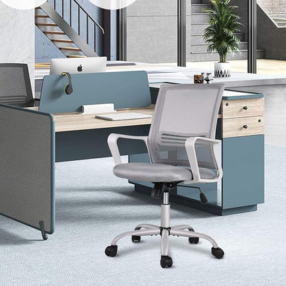 Office Chair Ergonomic Mesh Chair Computer Desk Chair Executive Home Office Chairs with Lumbar Support Armrest Rolling Swivel Adjustable Mid Back Grey