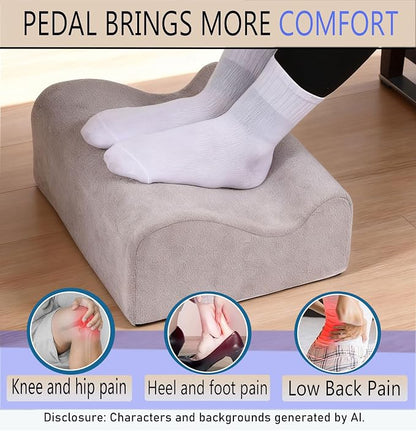 Work Foot Rest Under Desk,Comfort Foot Rest for Couch | Foot Rest For Under Desk at Work,At Soft Ergonomic Footrest, Support Foot Pillow,Heel Chair,Leg Elevation Pillow Light Grey