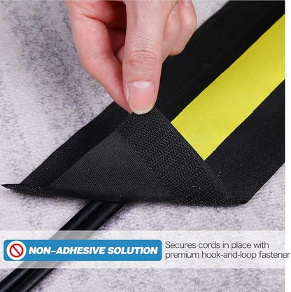 WILLBOND Carpet Cord Cover Cable Protector Floor Cover Cable Protector Management Only for Commercial Office Carpet(39.37 ft,Black and Yellow)