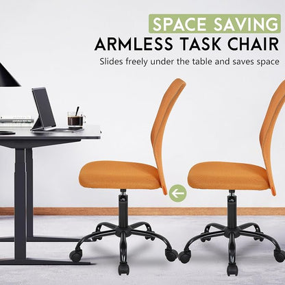 BestOffice Ergonomic Office Chair Desk Chair Mesh Computer Chair Armless Back Support Modern Executive Rolling Swivel Chair with Lumbar Support (Orange)
