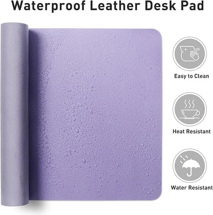 Aothia Faux Leather Desk Mat (Light Purple, 31.5" x 15.7") | Creates A Clean, Organized Workspace With One Surface For Your Keyboard, Laptop And Mouse