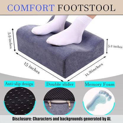 Work Foot Rest Under Desk,Comfort Foot Rest for Couch | Foot Rest For Under Desk at Work,At Soft Ergonomic Footrest,Support Foot Pillow,Heel Chair,Leg Elevation Pillow blue