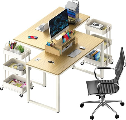 SHW 48-Inch Commercial-Grade Office Computer Desk, Oak