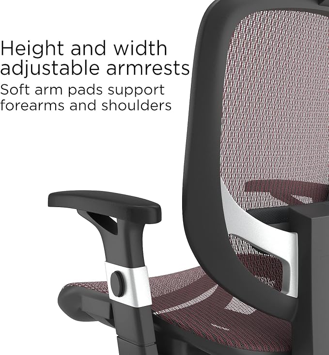STAPLES Hyken Ergonomic Task Chair, Mesh, Ergonomic, Lumbar Support, Swivel, Maroon