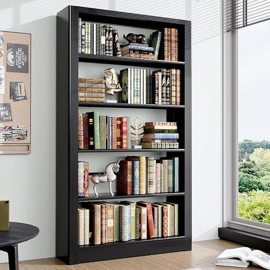 Bookshelf, Heavy Duty Metal Book Shelf, Industrial Tall BookShelves with Adjustable Shelves, 280lbs Shelf Capacity, Large Office Bookcase, Display Book Organizer for Living Room Library - 69”H