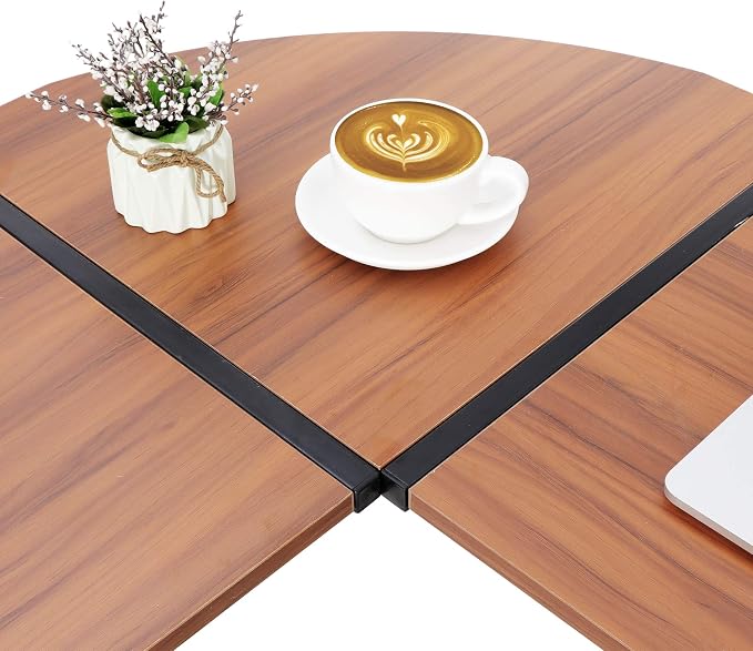 ZenStyle 55" L-Shaped Corner Computer Desk - Sturdy Steel Frame & Waterproof Surface, Walnut Wood Grain Design for Home Office, Gaming & Multipurpose Workstation